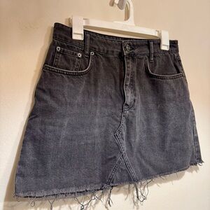 BDG Urban Outfitters Black Denim Mini Skirt – Raw Hem, Medium